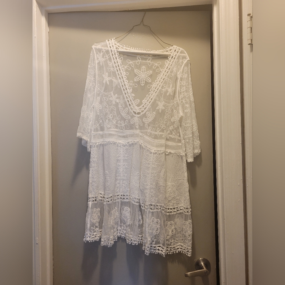 Elegant White Lace CoverUp OR Sexy Nightie